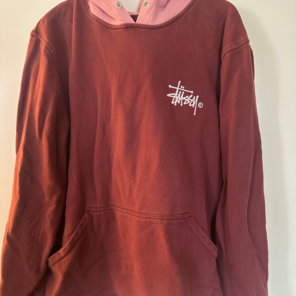 Stussy Maroon and pink hoodie - size M, worn once.
